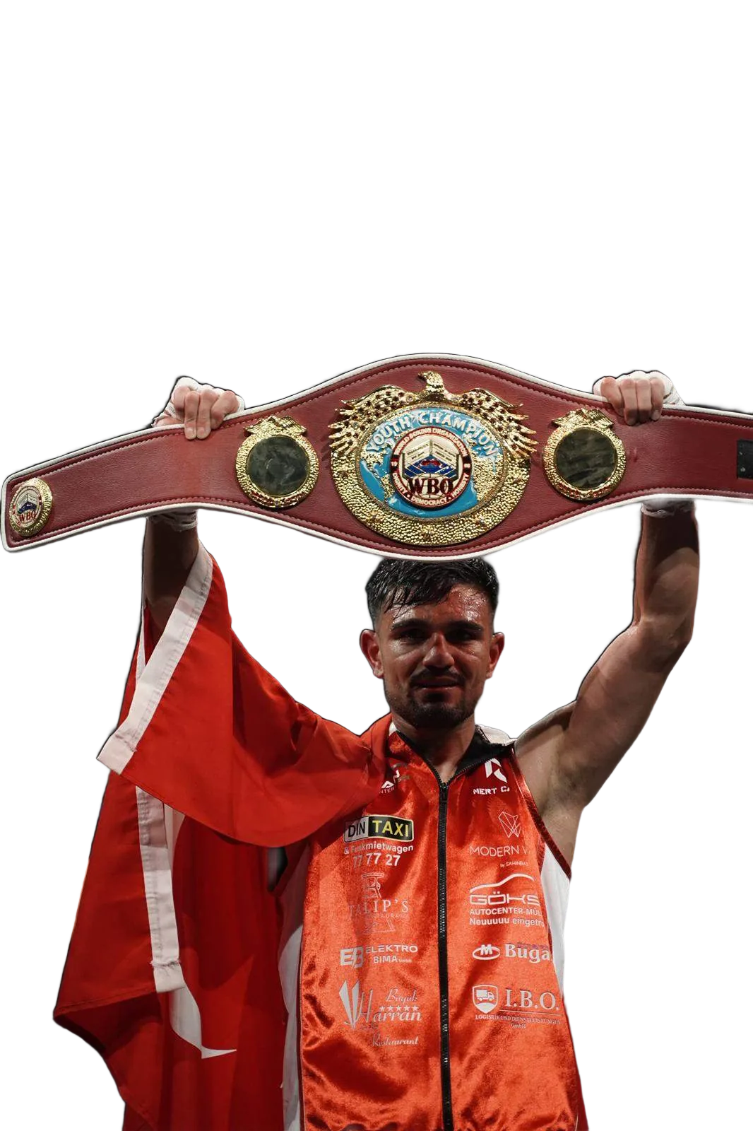 Mert Caliskan mit dem WBO-Youth-Championship-Gürtel